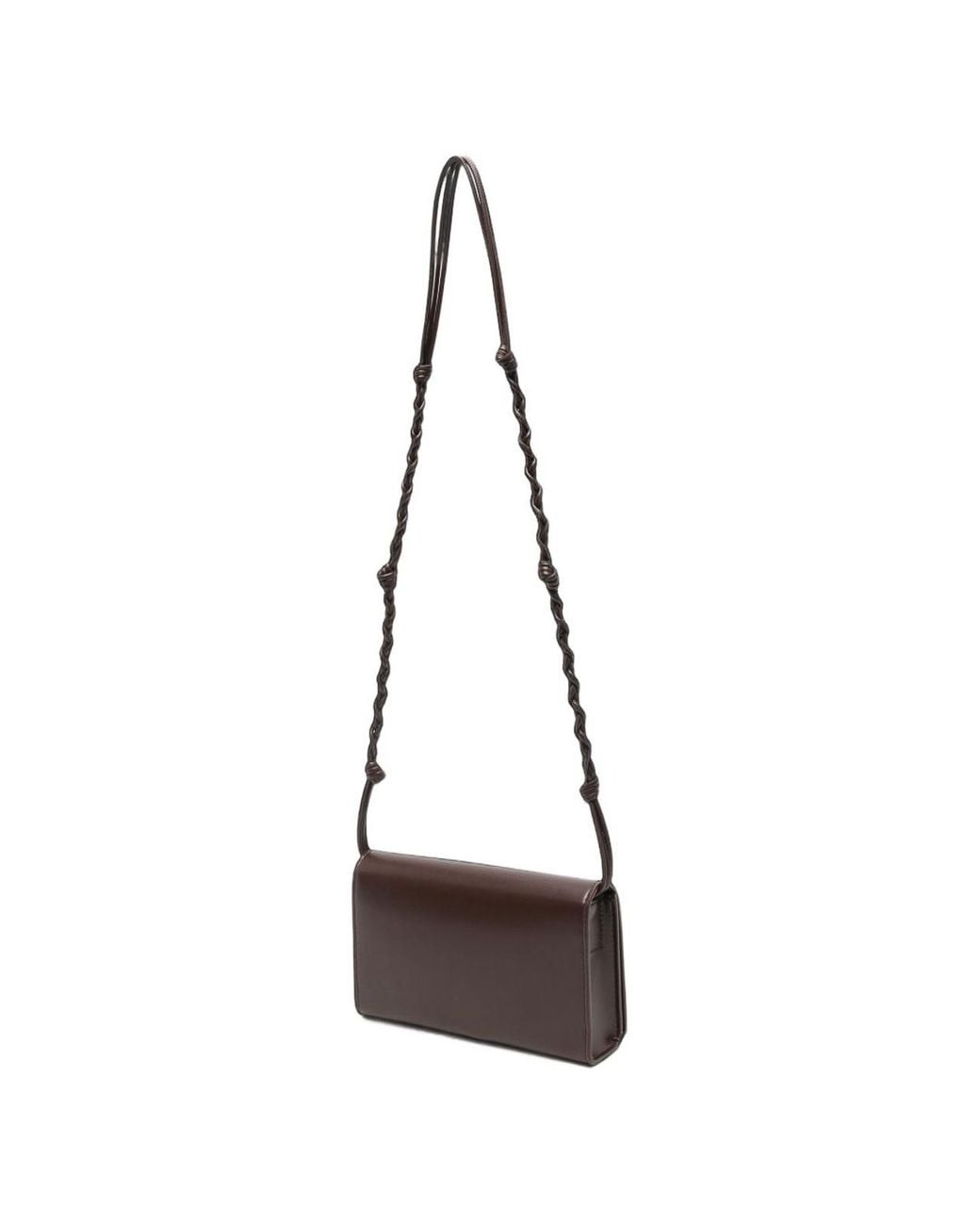 Jil Sander White Tangle Leather Wallet On Chain