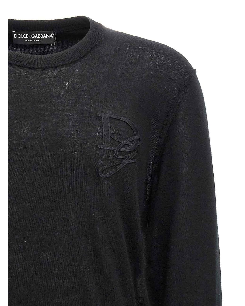 Dolce & Gabbana Black Logo Embroidery Sweater for men