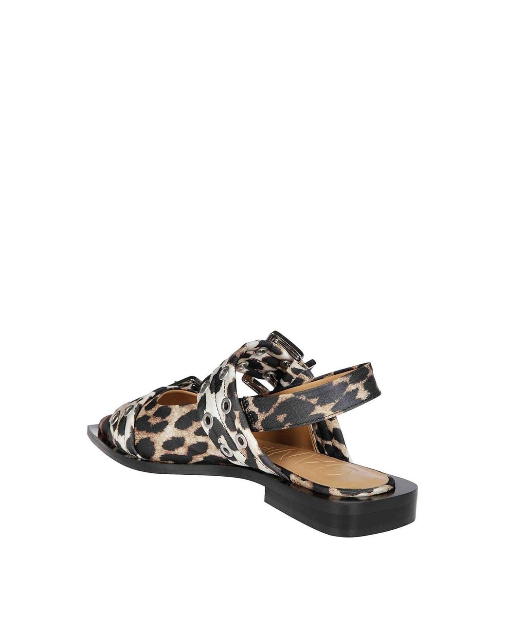 Ganni White Buckle Satin Print