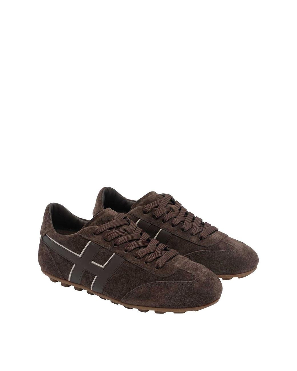 Hogan Multicolor Olympia Leather And Suede Trainers With H Logo And Serrated Sole