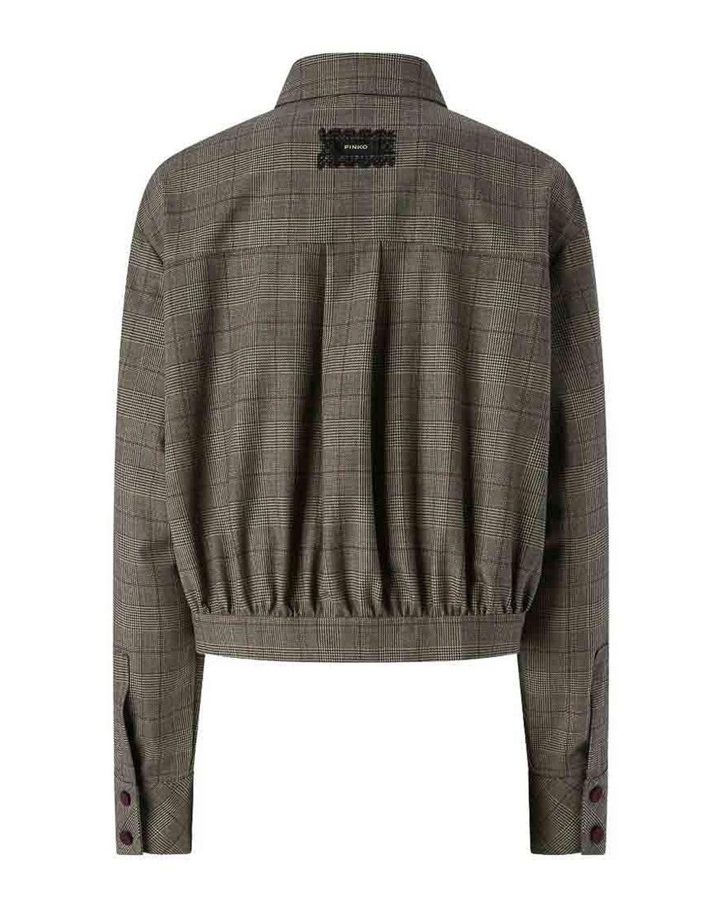 Pinko Gray Short Oncydium Tartan Jacket