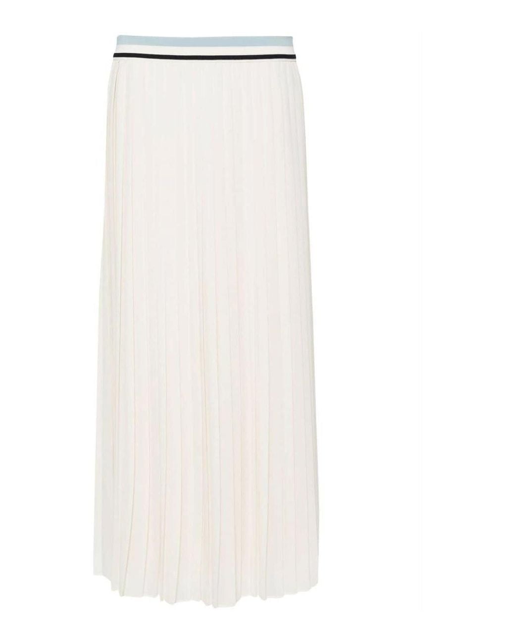 Moncler White Pleated Maxi Skirt
