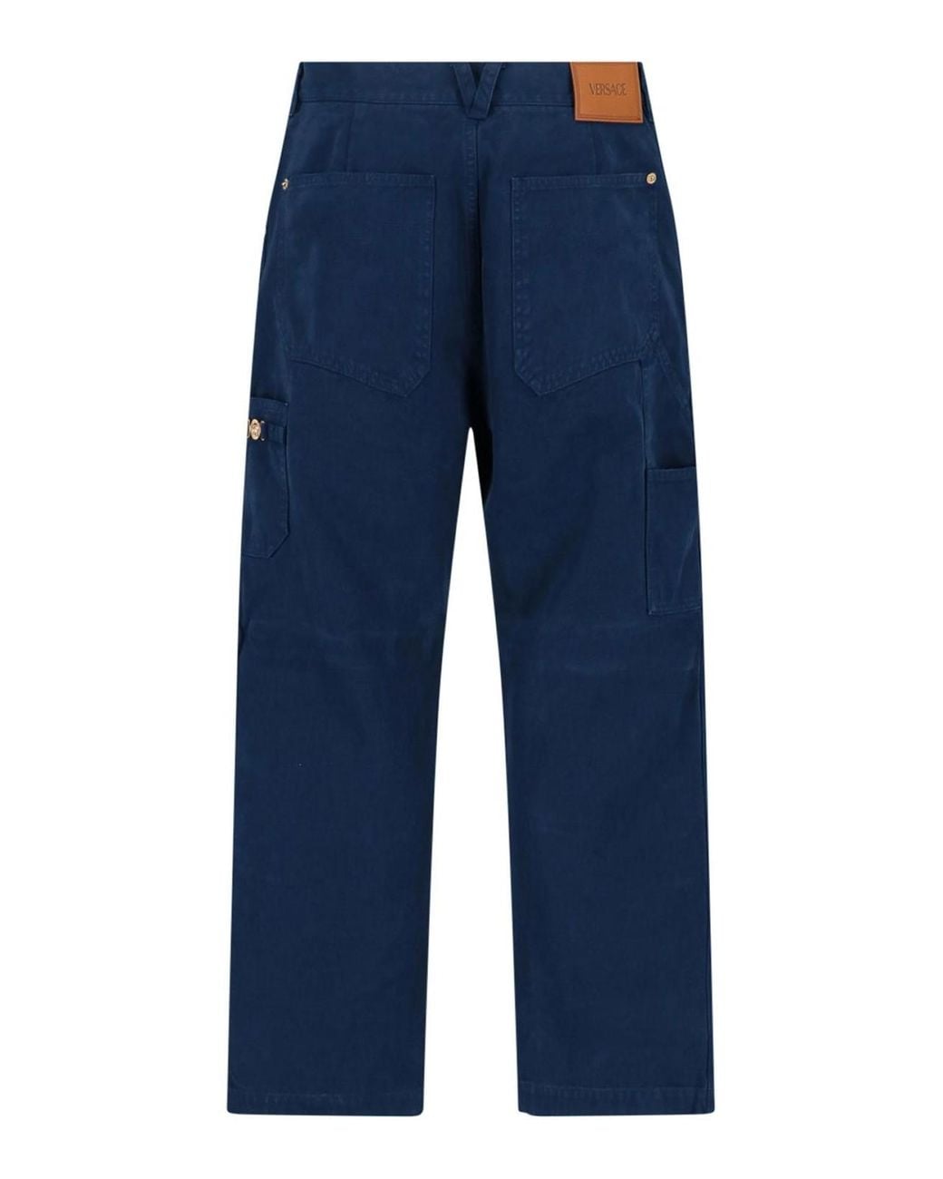 Versace Blue Overdyed Canvas Carpenter Pants for men