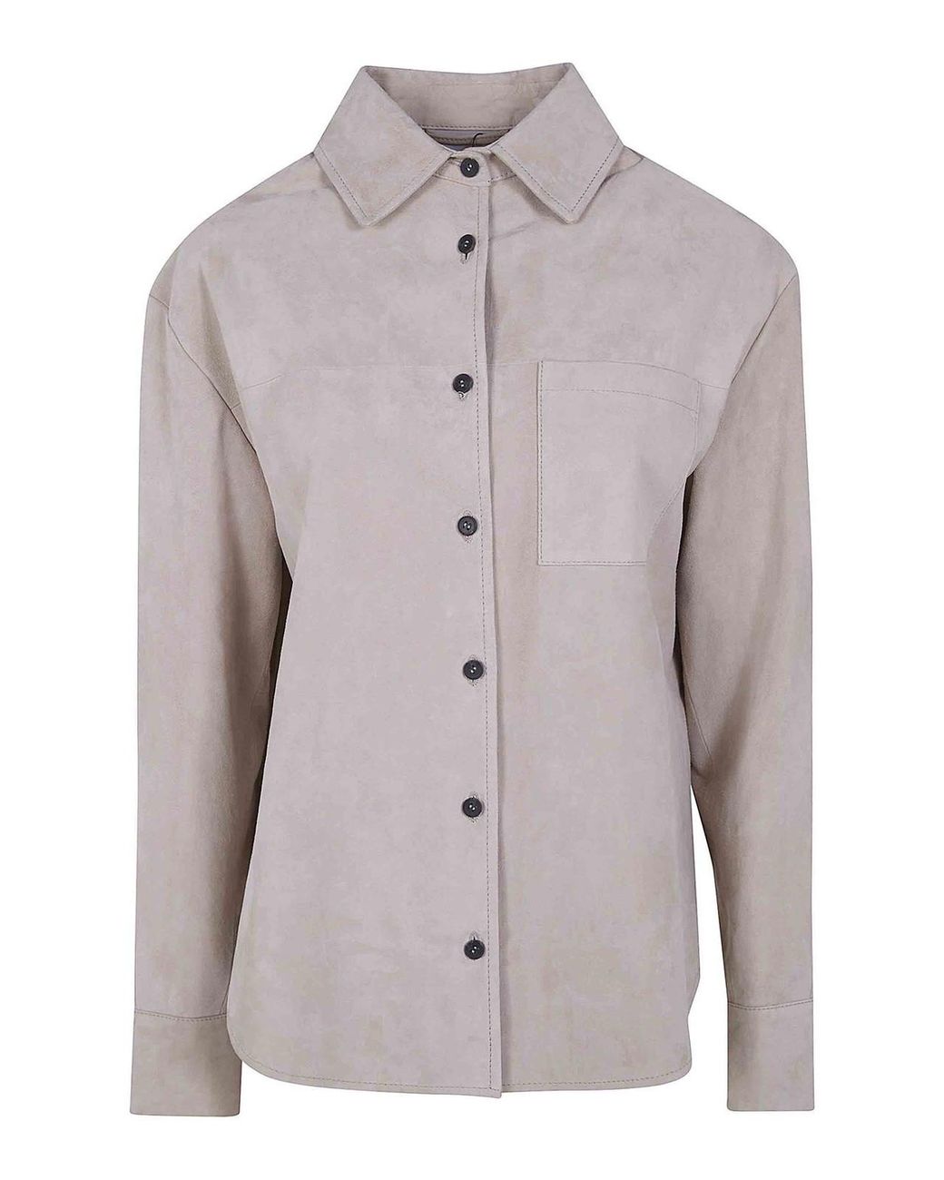 DR. HOPE Gray Classic Suede Overshirt