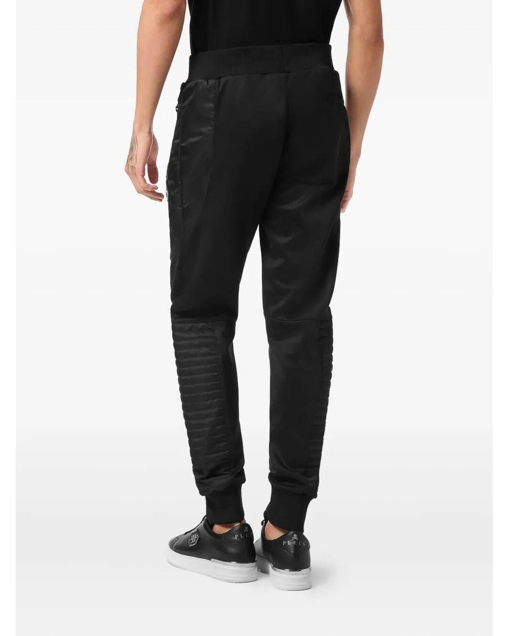 Philipp Plein Black Tracksuit Pants Biker Cut for men