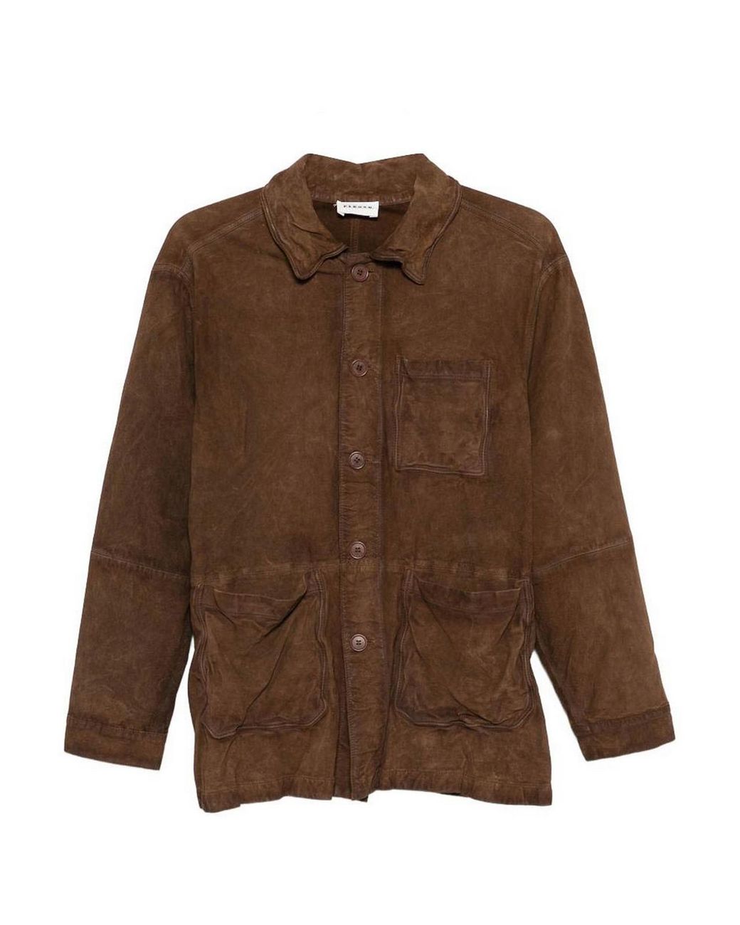 P.A.R.O.S.H. Brown Suede Leather Jacket