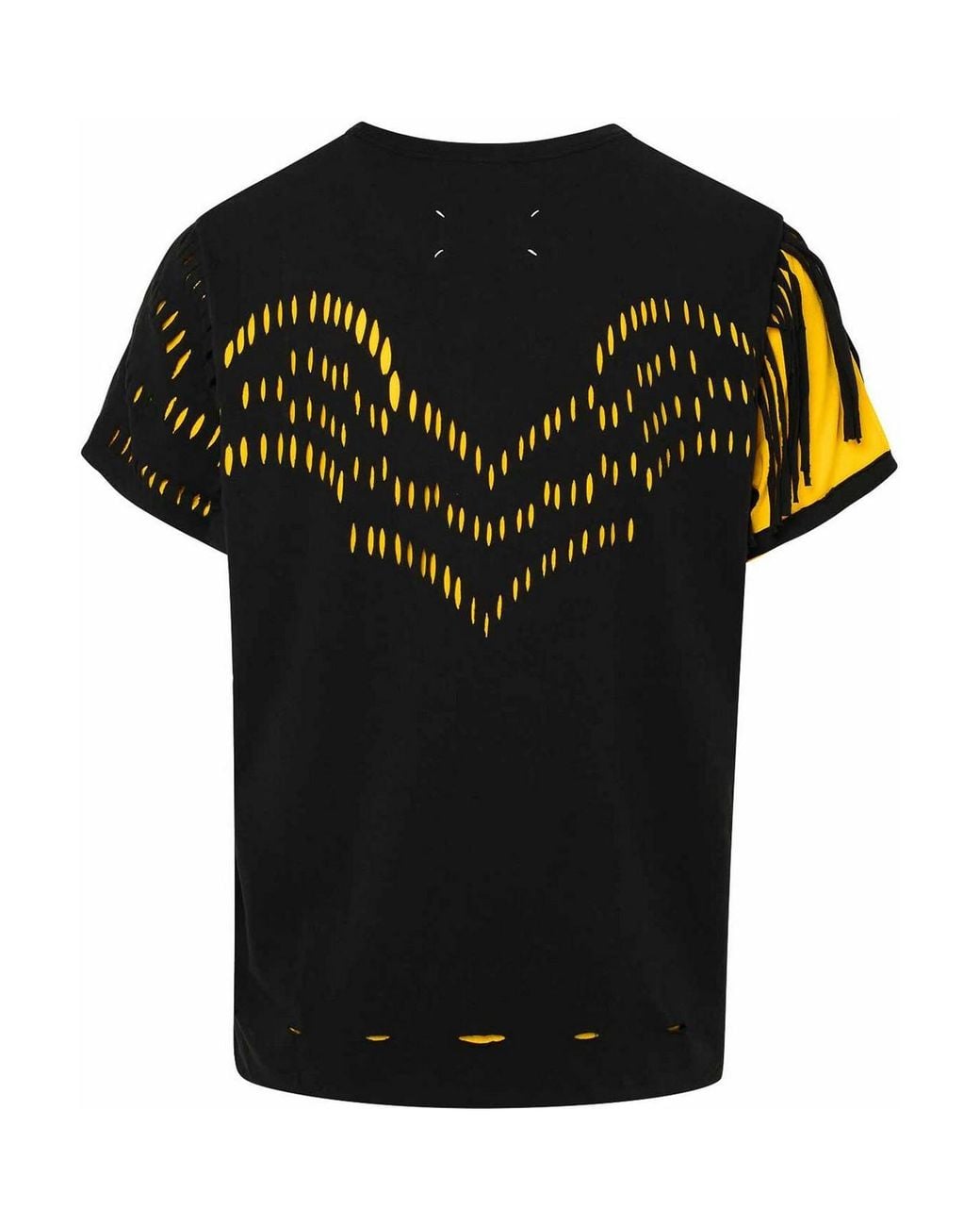 Maison Margiela Yellow Two Tone Décortiqué Cotton T Shirt for men