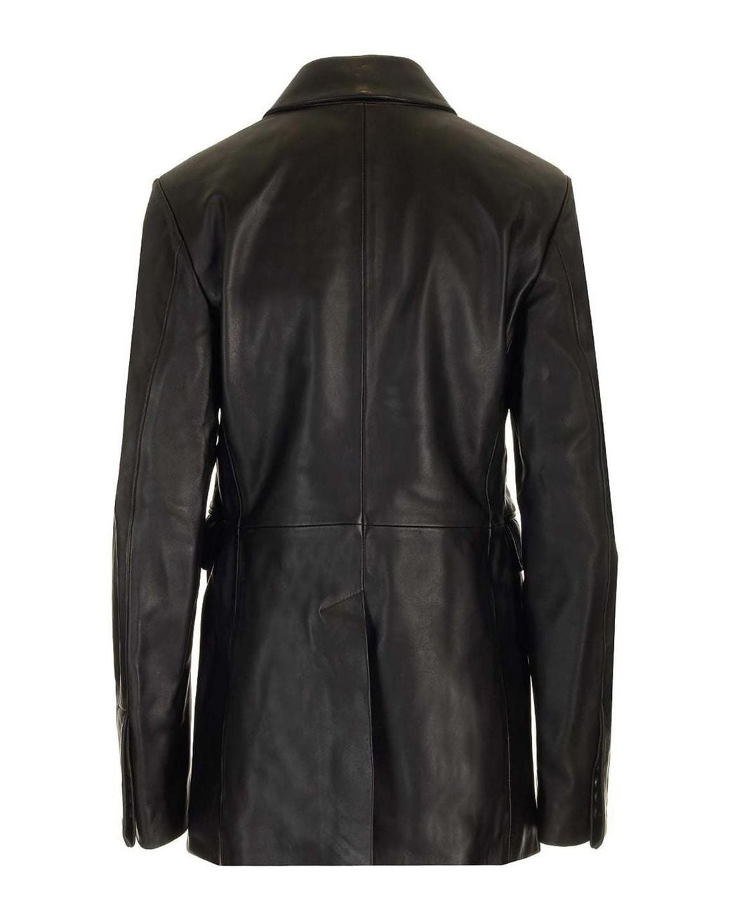 Loulou de Saison Black Double Breasted Leather Jacket