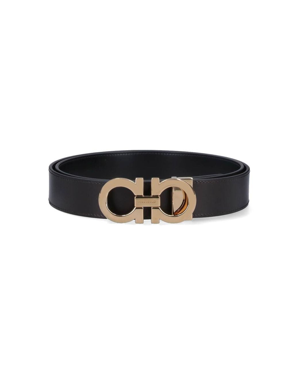 Ferragamo Black Reversible Belt for men