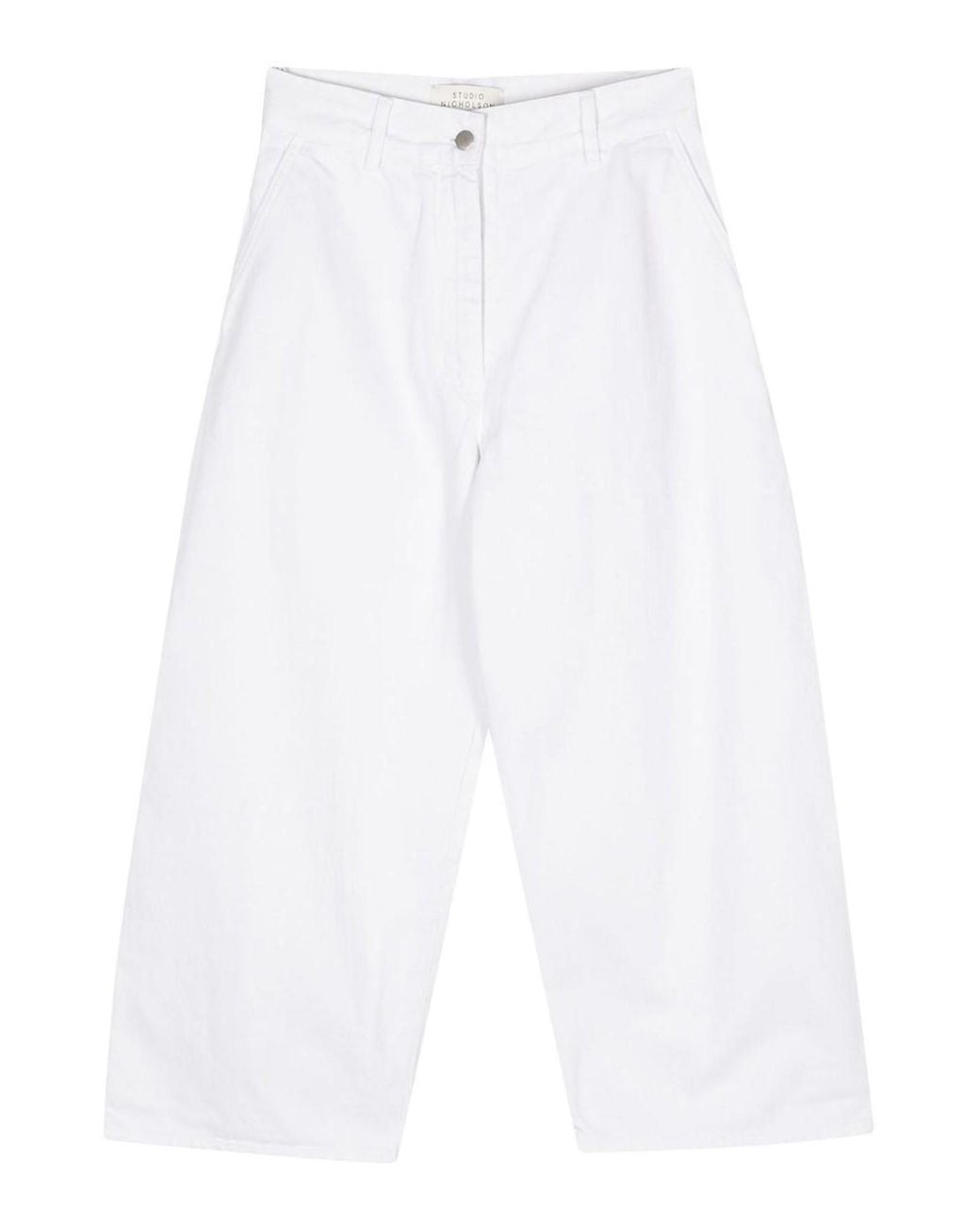 Studio Nicholson White Chalco Cropped Jeans