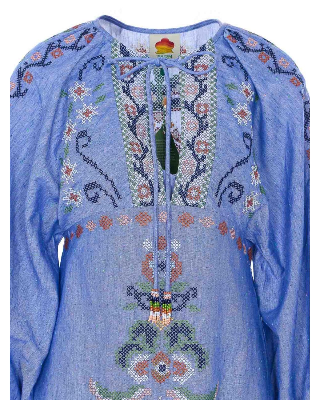 Farm Rio Blue Dresses Cotton