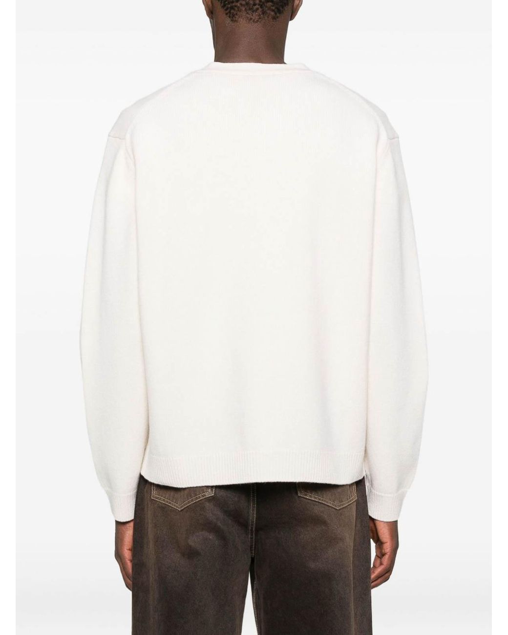 Maison Kitsuné Natural Wool V-Necked Cardigan for men
