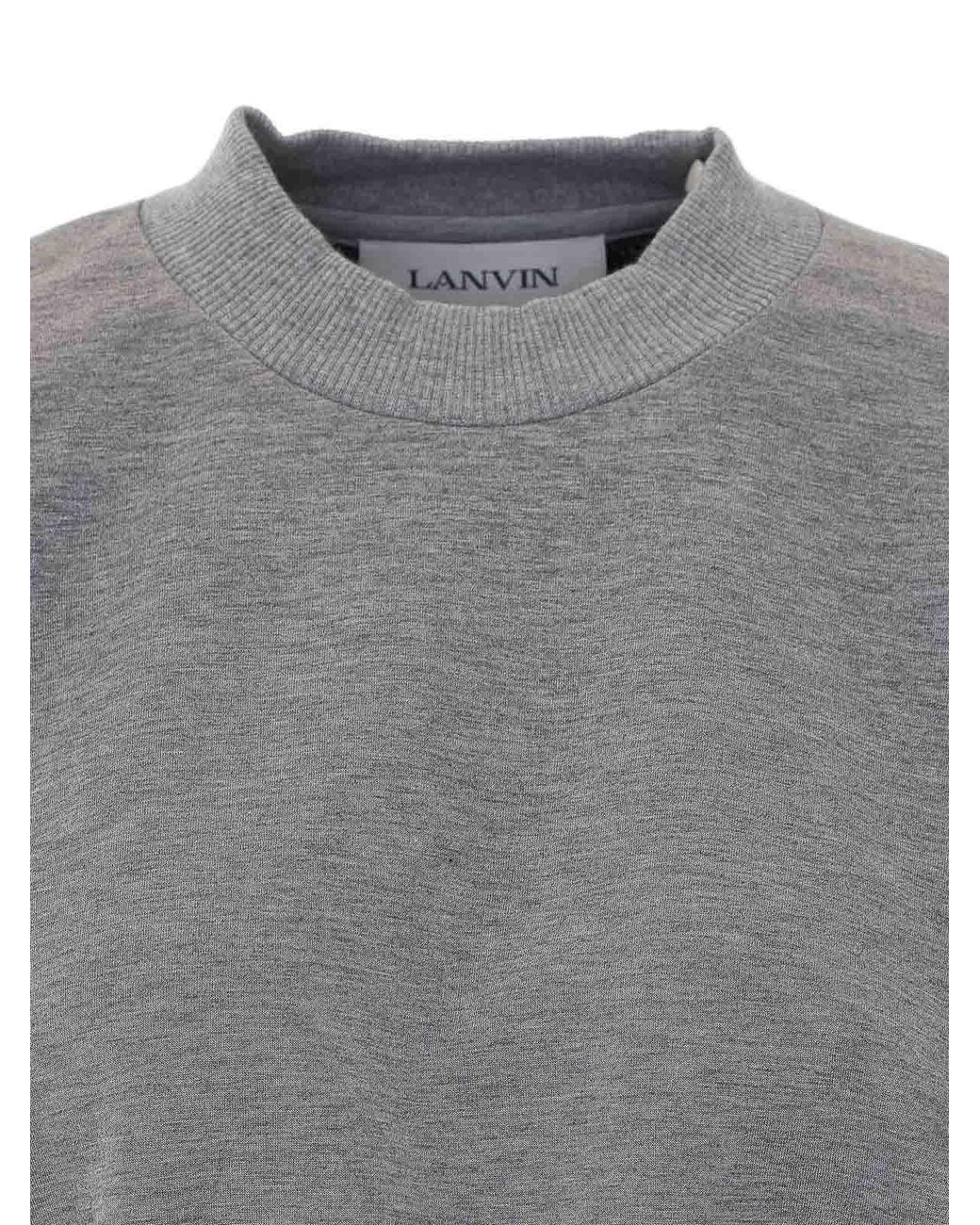 Lanvin Gray Long-Sleeves Belted Sweatshirt
