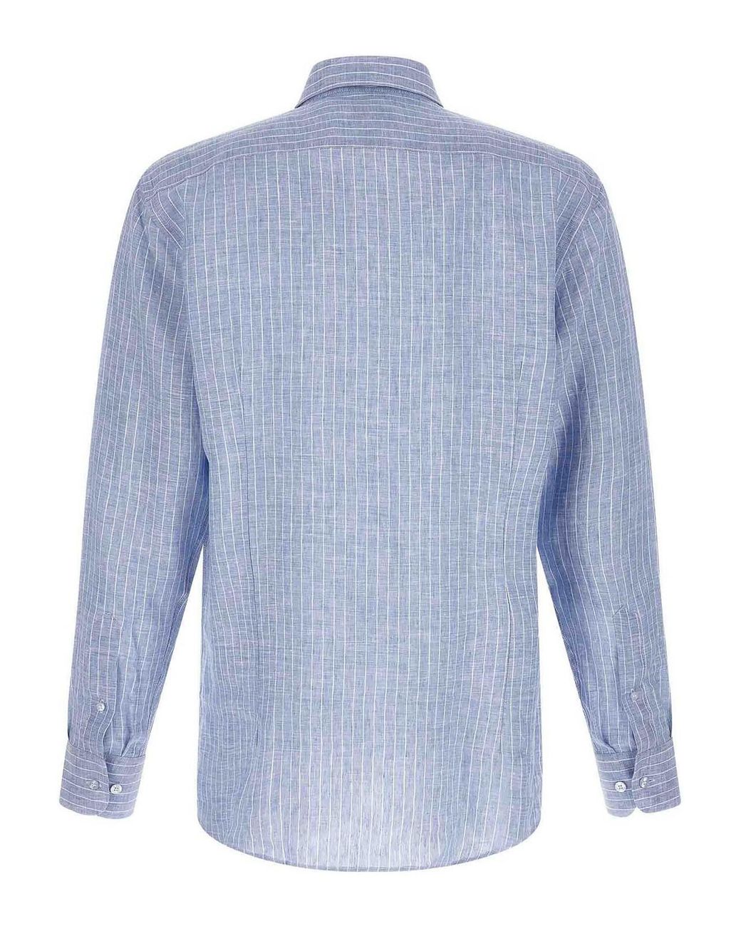 Etro Blue Striped Linen Shirt for men