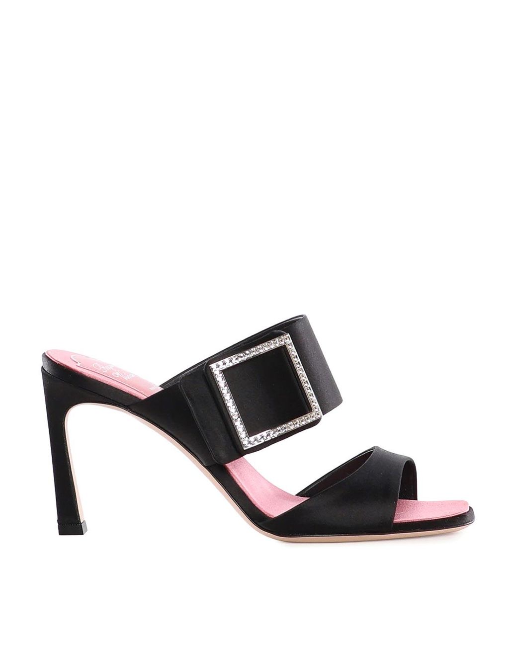 Roger Vivier Black Satin Trumpet Mule