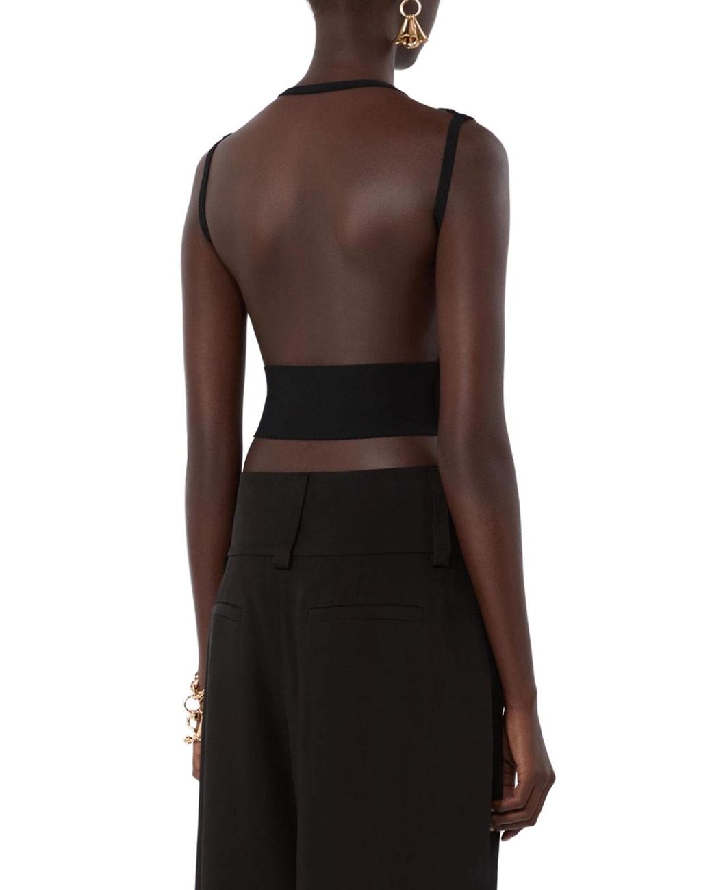 Sportmax Black Stretch Knit Top