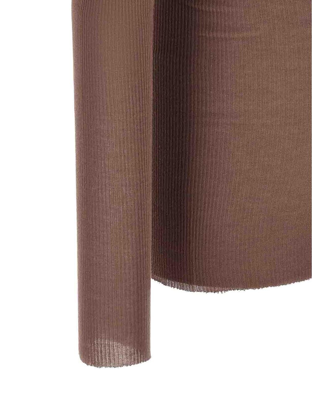 Rick Owens Brown Rib Ls T' T-Shirt for men