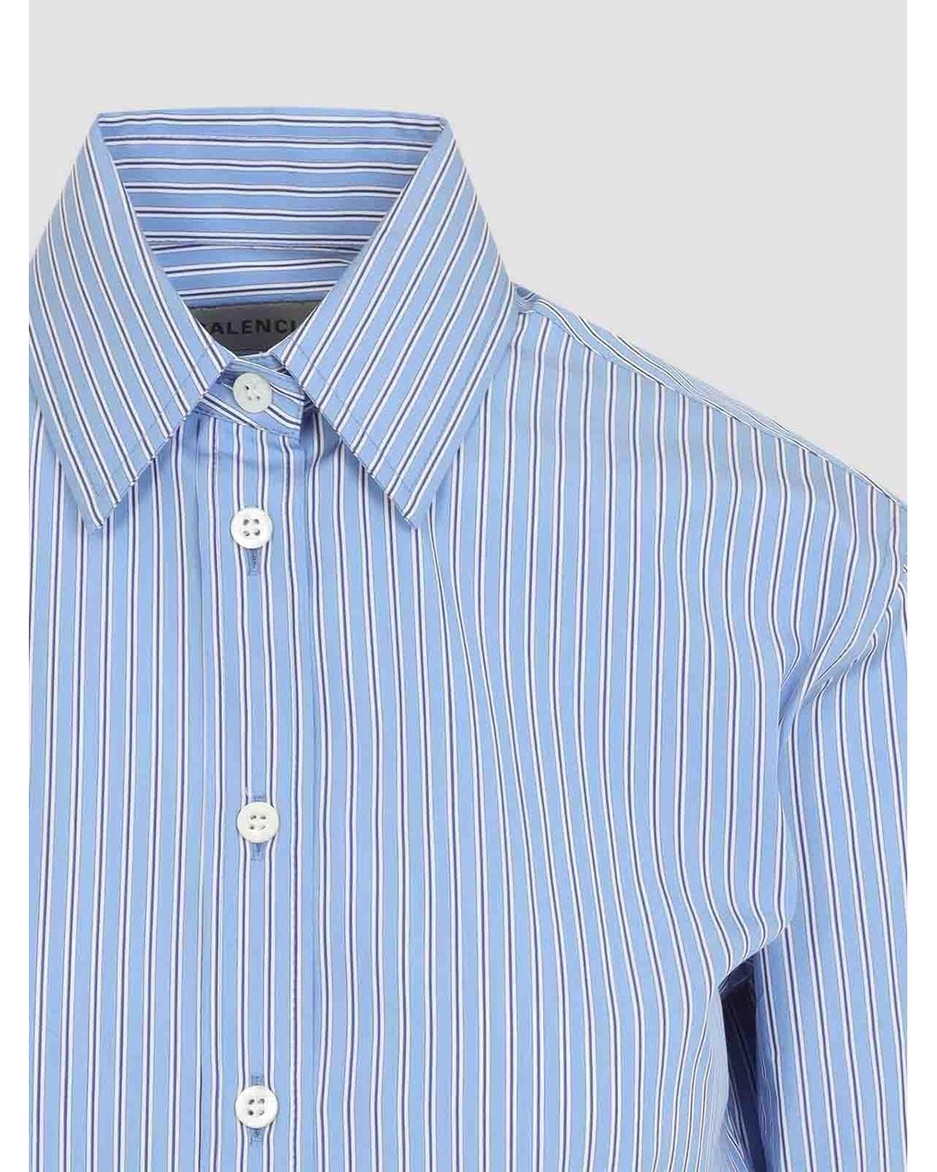 Balenciaga Blue Cropped Shirt