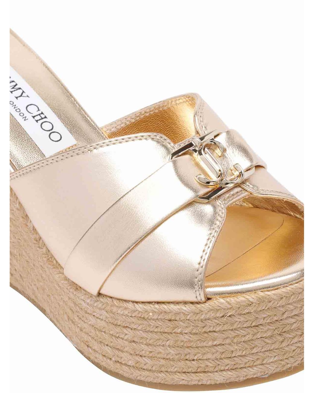 Jimmy Choo Natural Leda Wedges Sandals