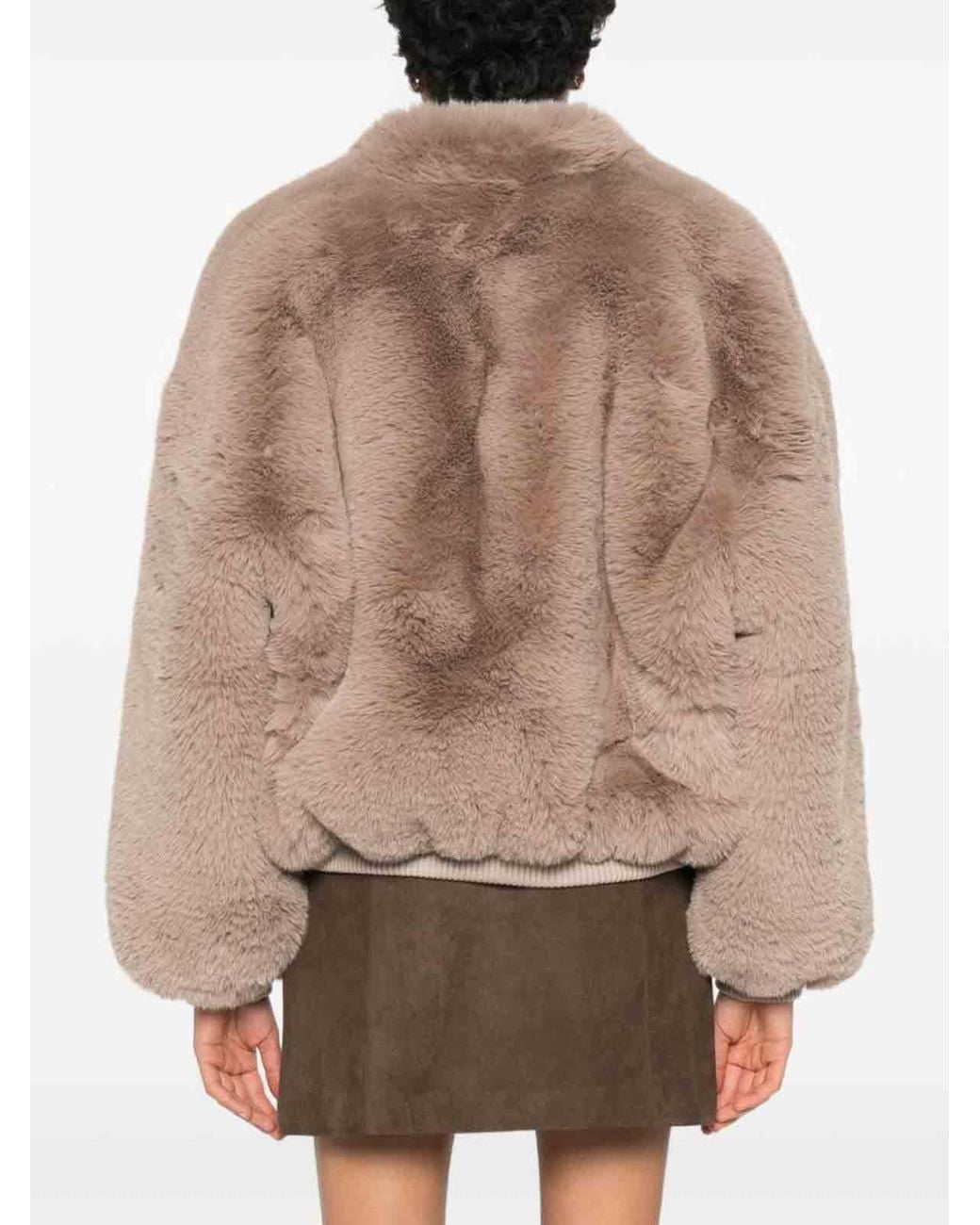 Frankie Shop Natural Senna Faux Fur Jacket