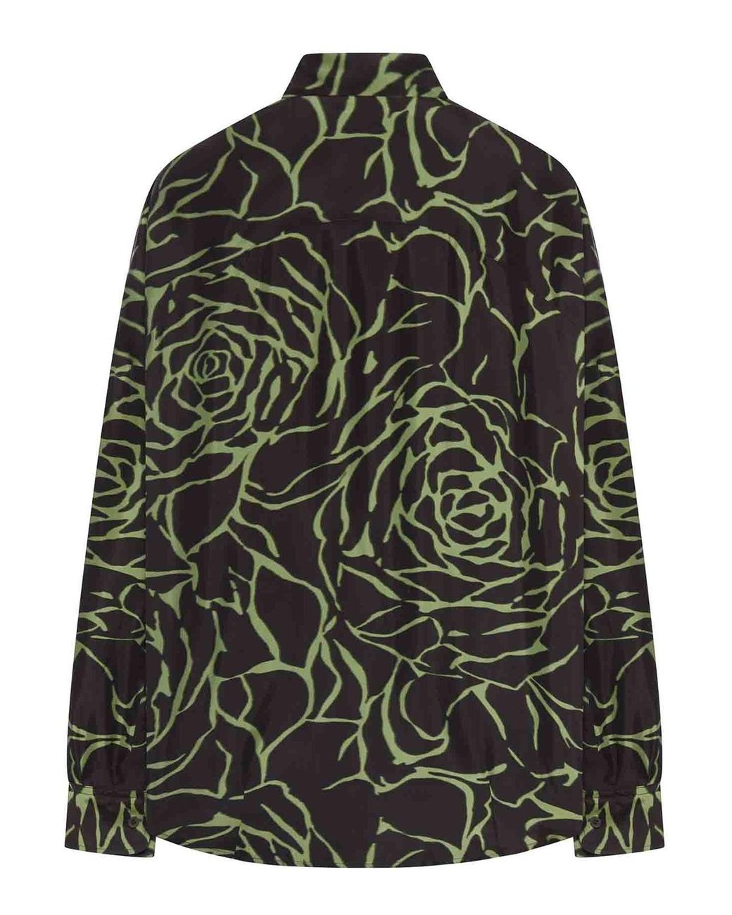 Dries Van Noten Green Long-Sleeved Shirt With All-Over Print