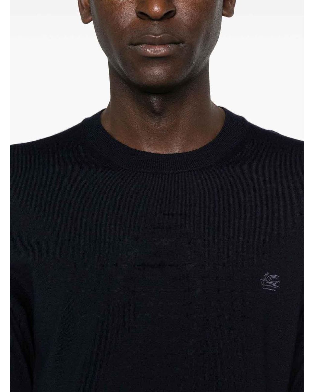 Etro Blue Knitted Pullover for men