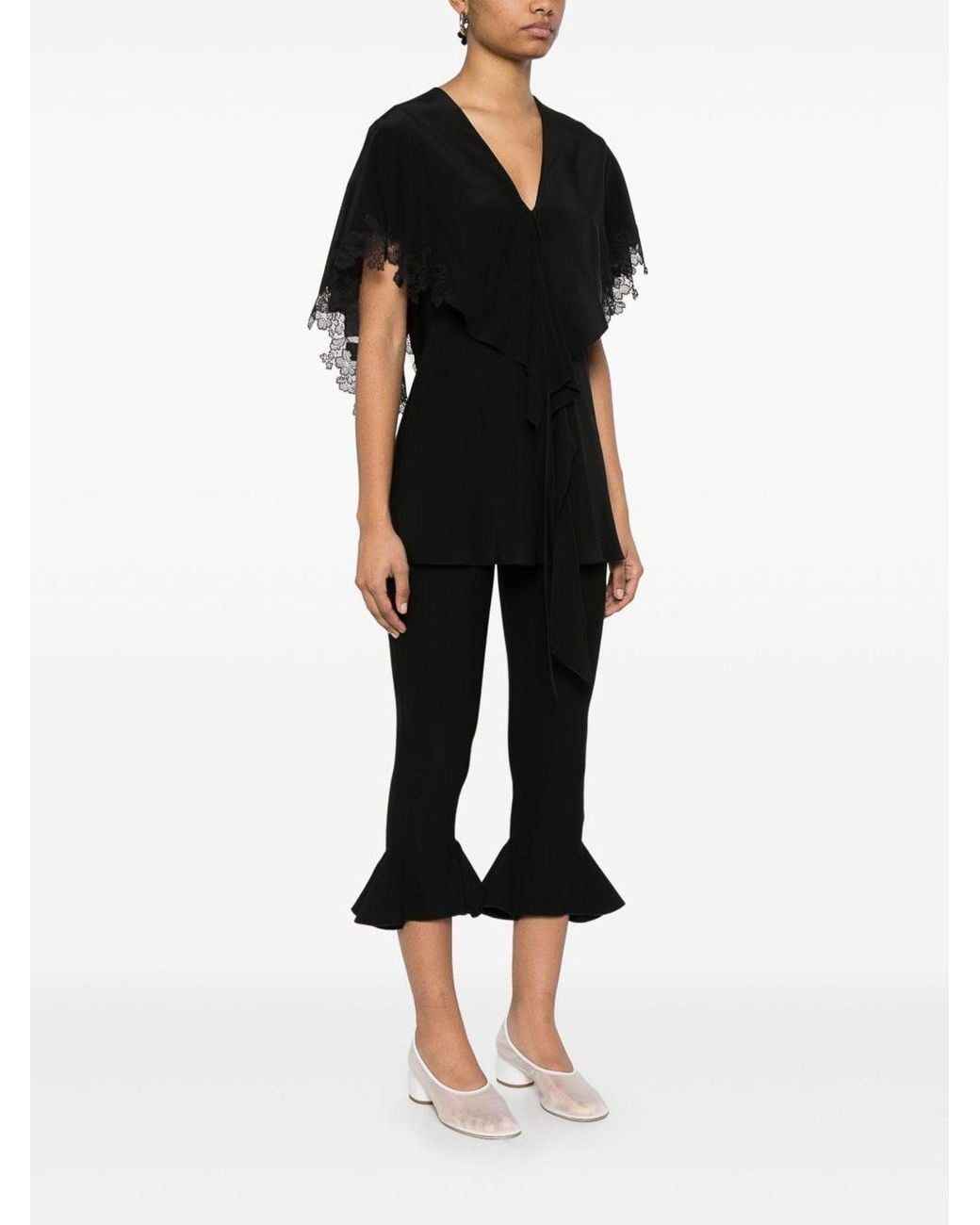 Stella McCartney Black Blouse With Lace Details