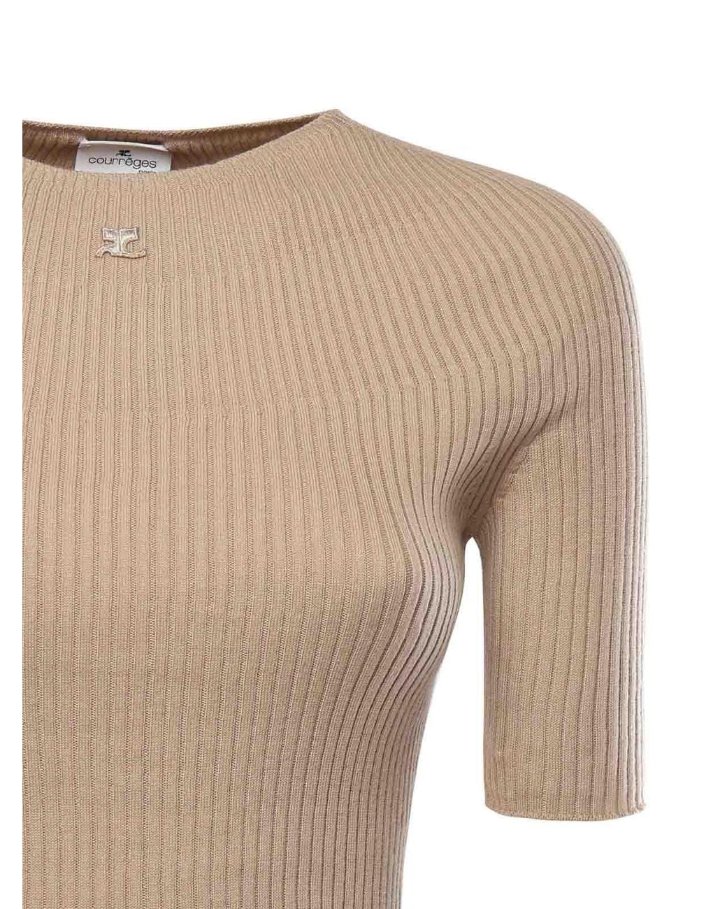 Courreges Natural Solar Ribbed Sweater