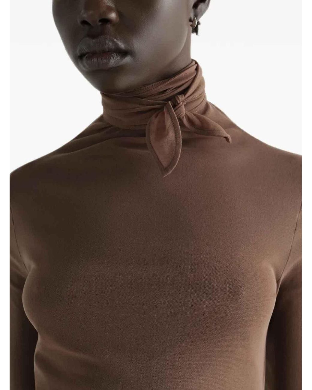 Lemaire Brown Ballerina Sheer Scarf Top