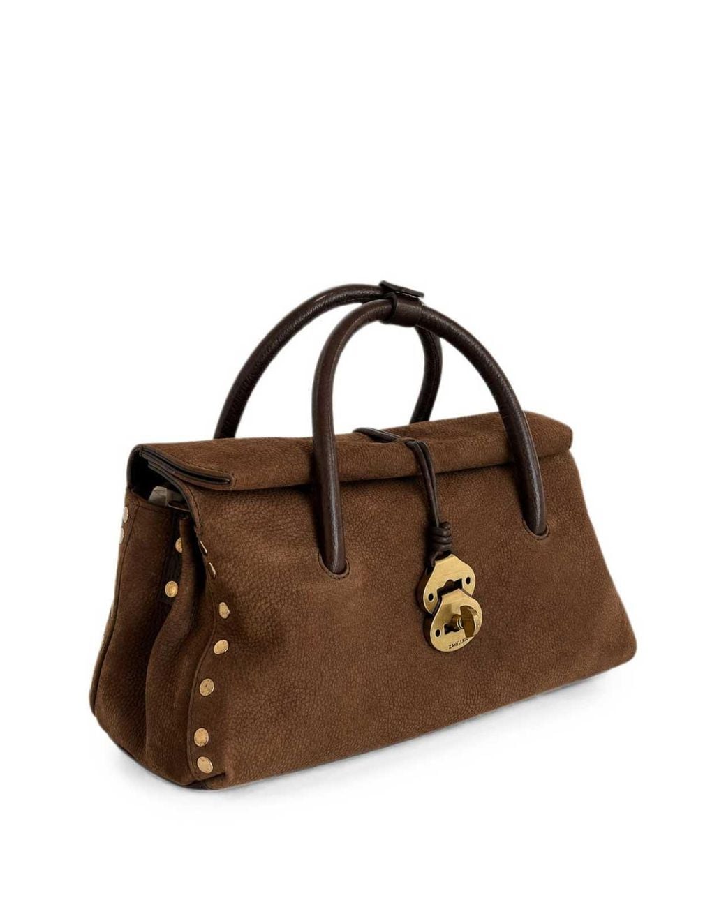 Zanellato Brown Dotta Small Voltolina Nubuck Leather Bag
