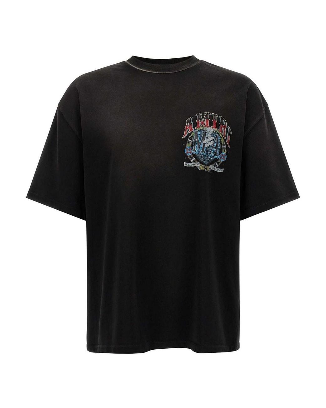 Amiri Black Crystal Hollywood Cotton T-Shirt for men