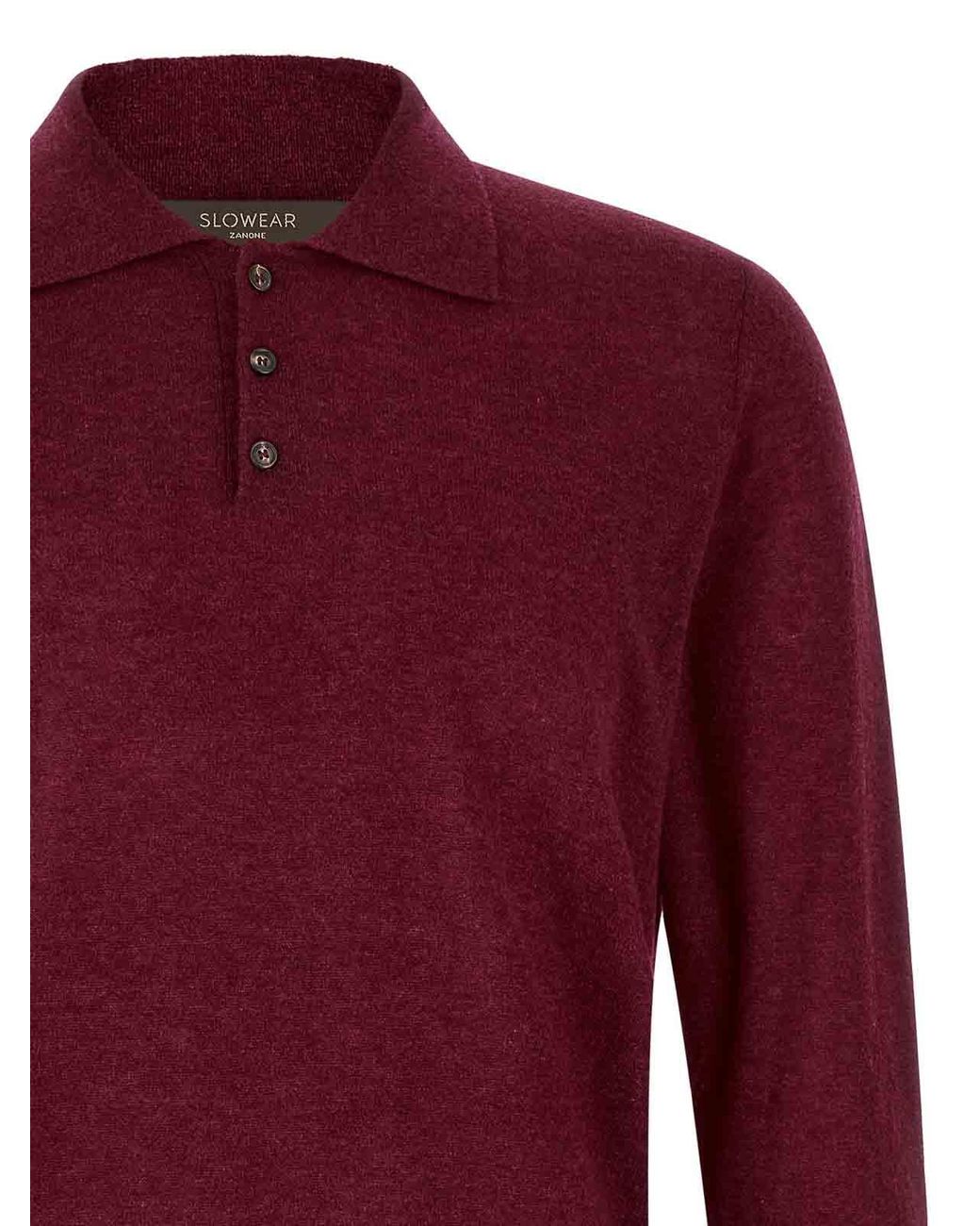 Zanone Red Long Sleeve Polo Shirt for men