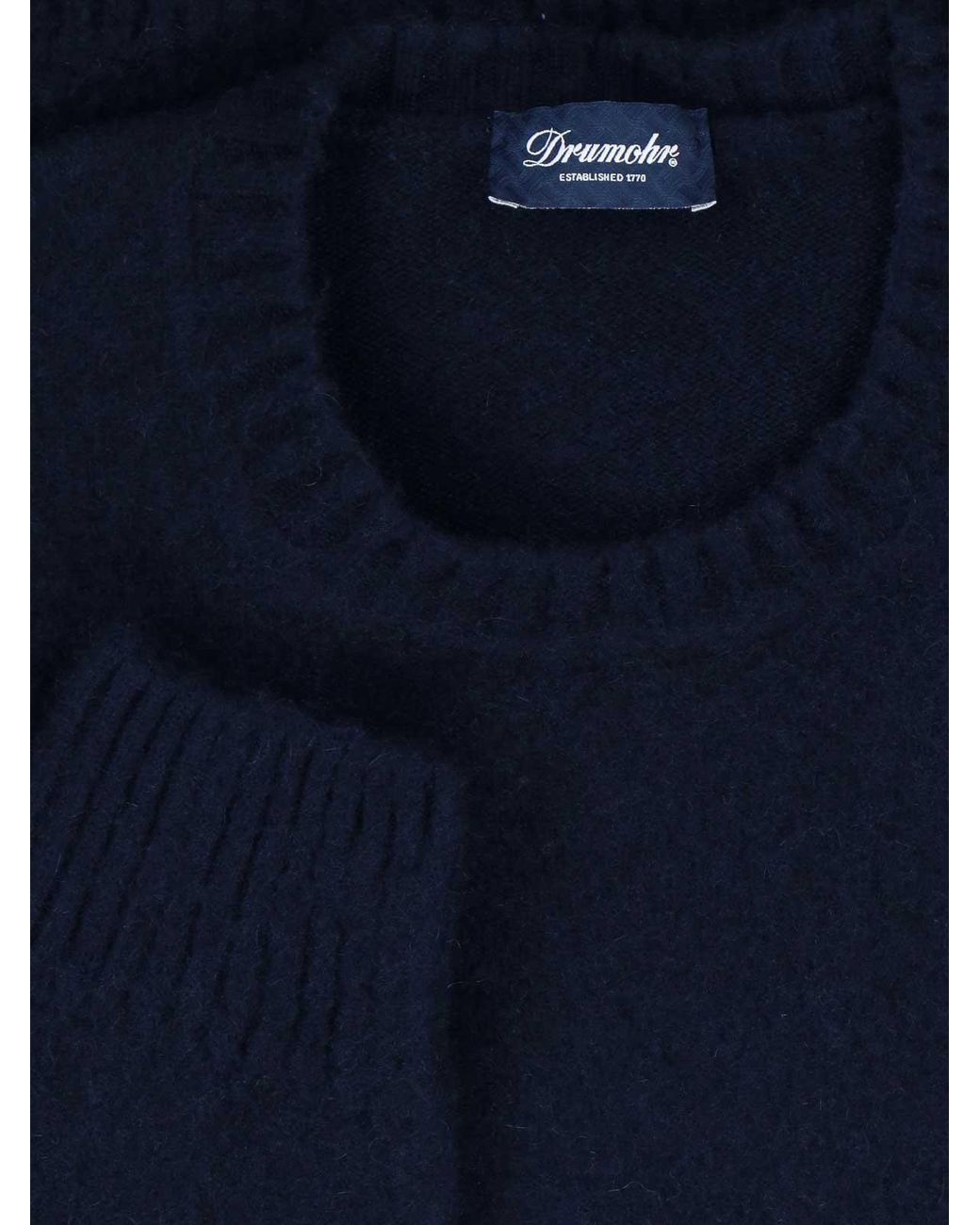 Drumohr Blue Cashmere Sweater for men