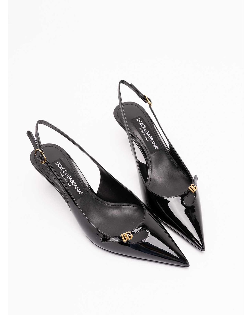 Dolce & Gabbana Black Patent Leather Slingback
