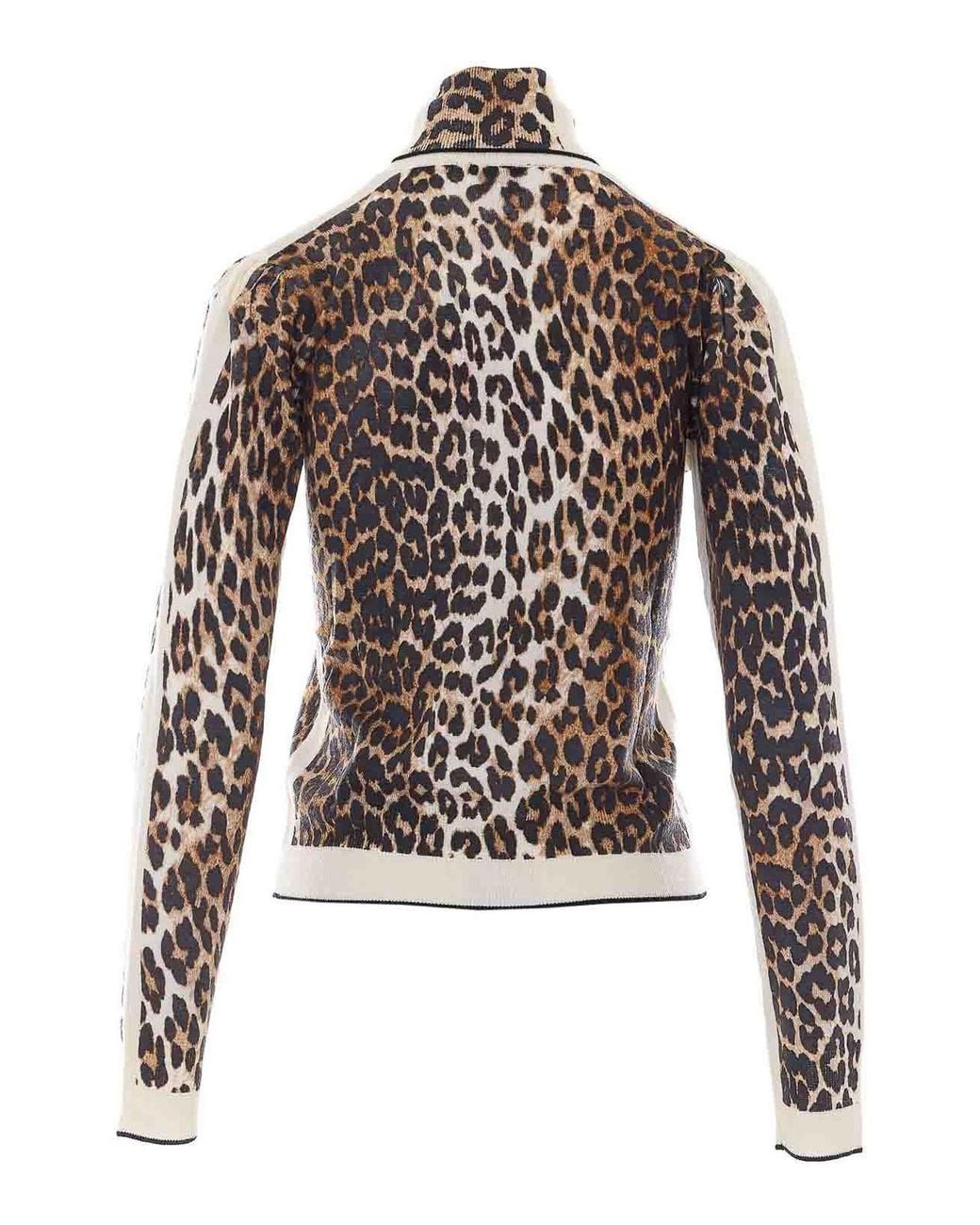 Ganni Black Leo Print Sweater