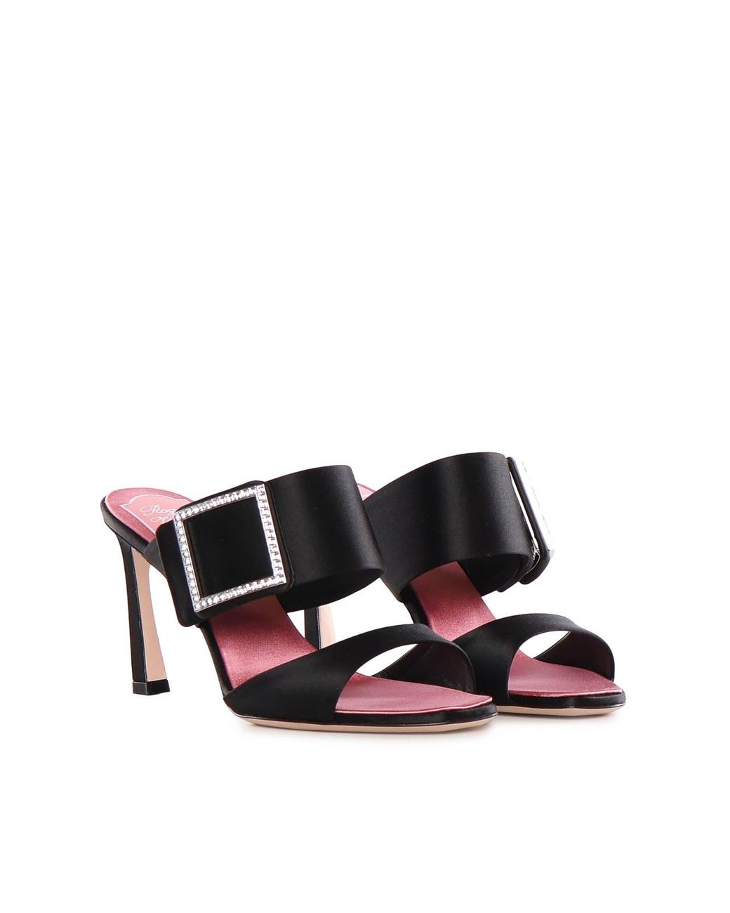 Roger Vivier Black Satin Trumpet Mule