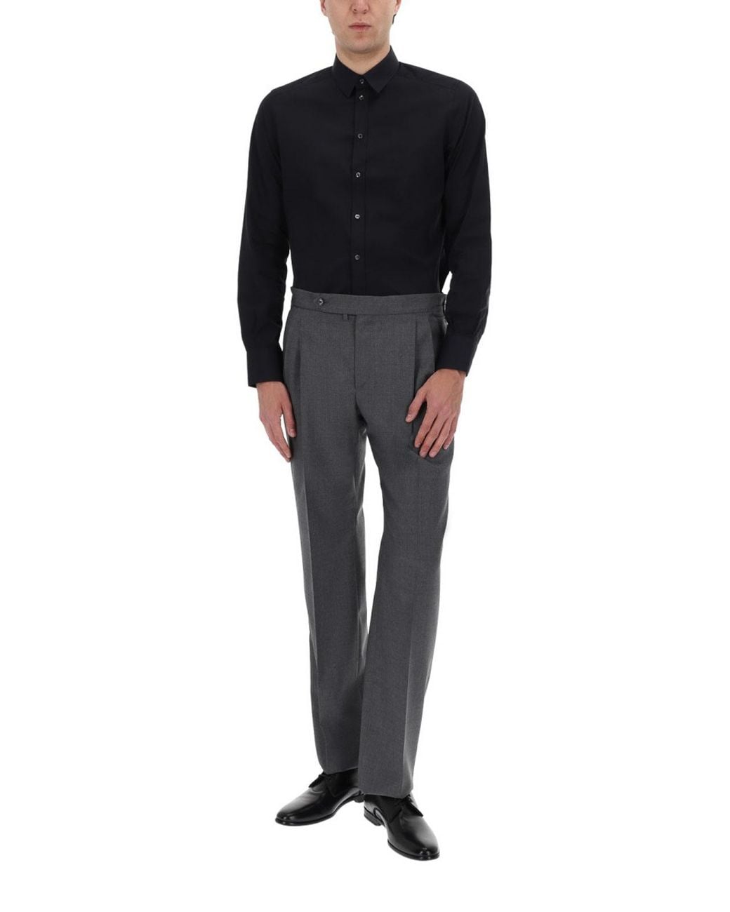 Dolce & Gabbana Gray Wool Canvas Pants for men