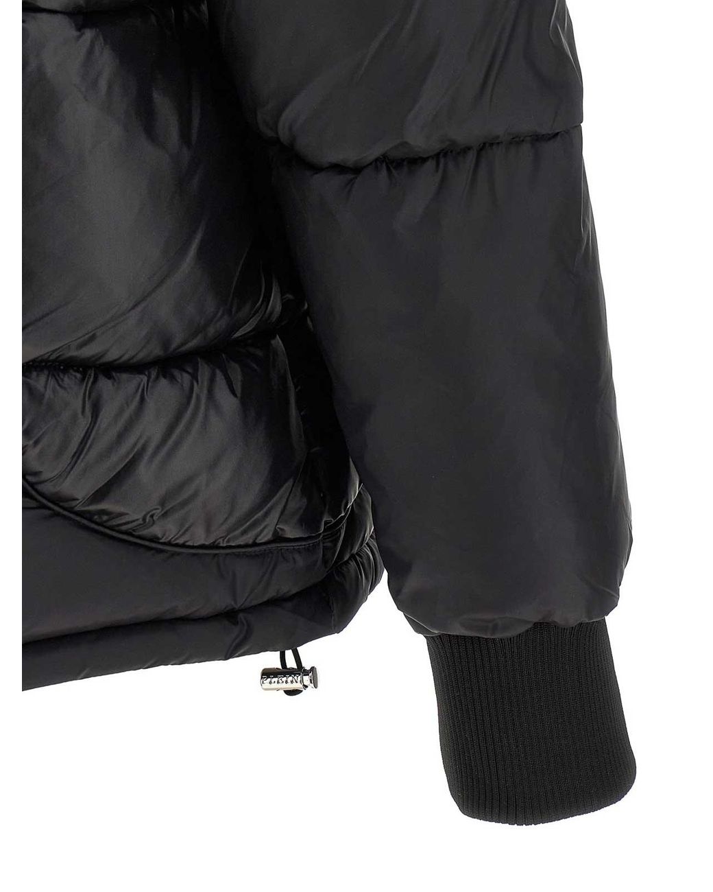 Philipp Plein Black Logo Patch Down Jacket for men