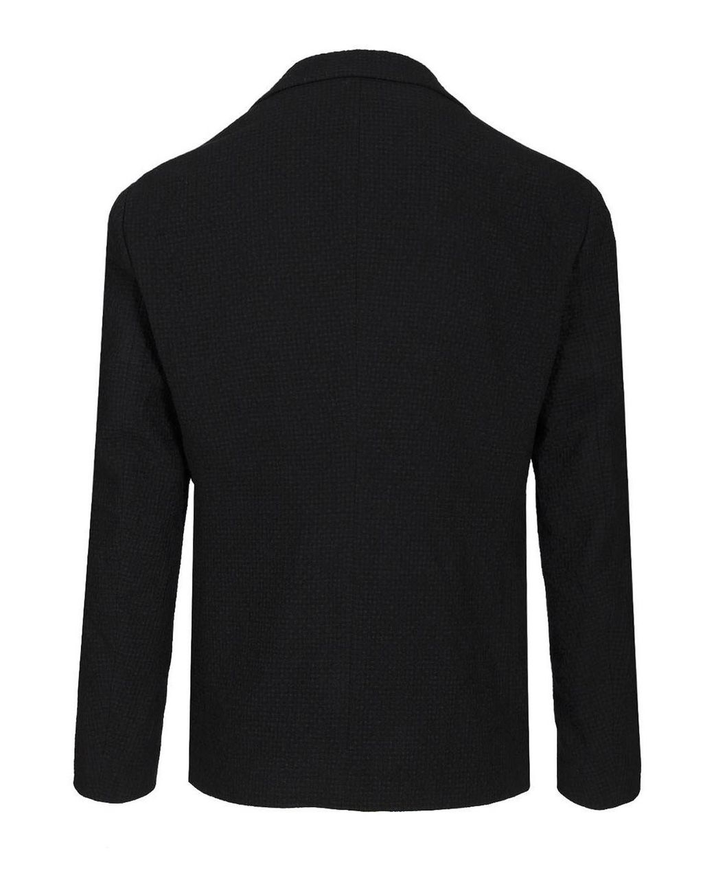 Giorgio Armani Black Single-Breasted Stretch Wool Jacket for men