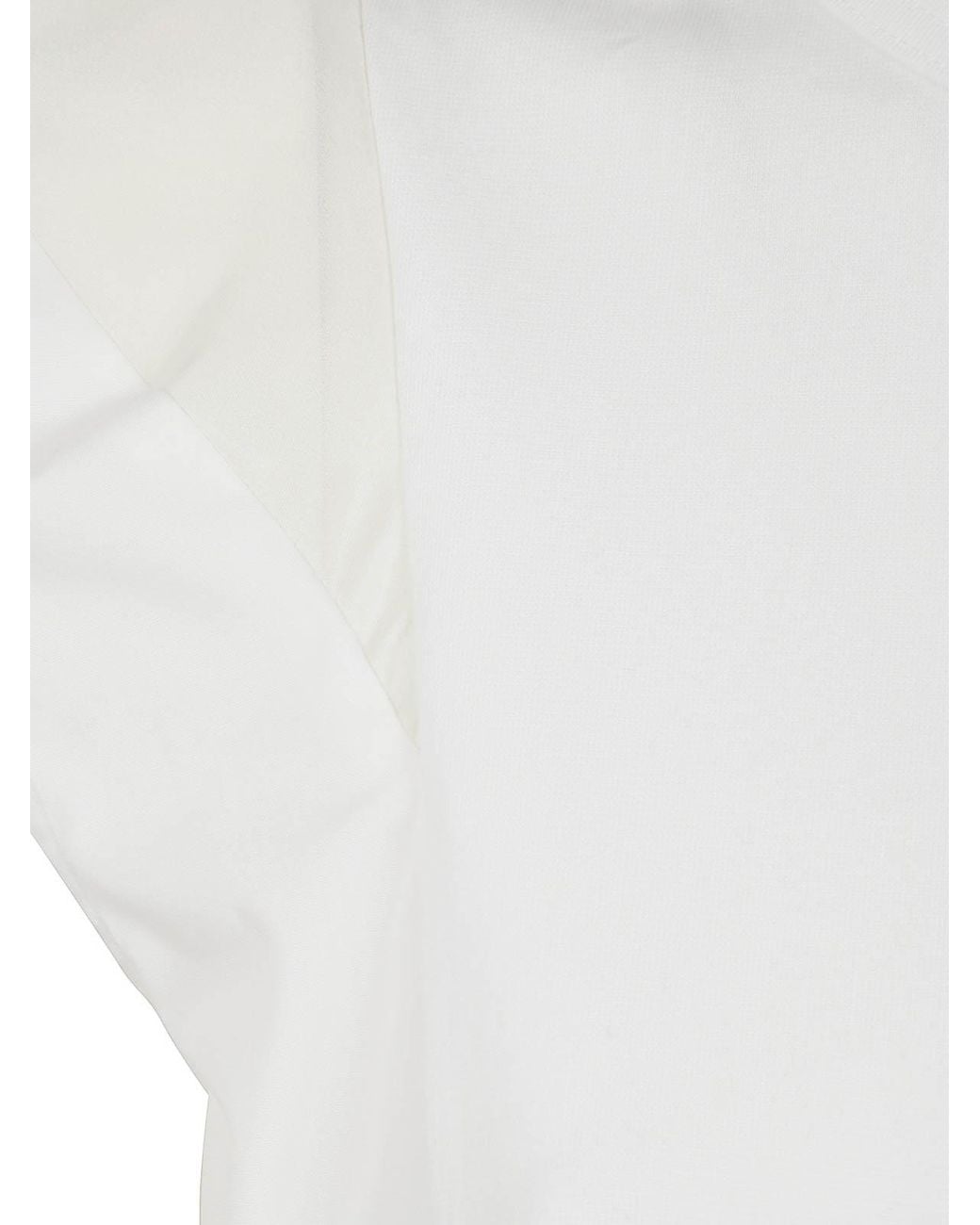 Sacai White Popeline X Cotton Jersey Dress