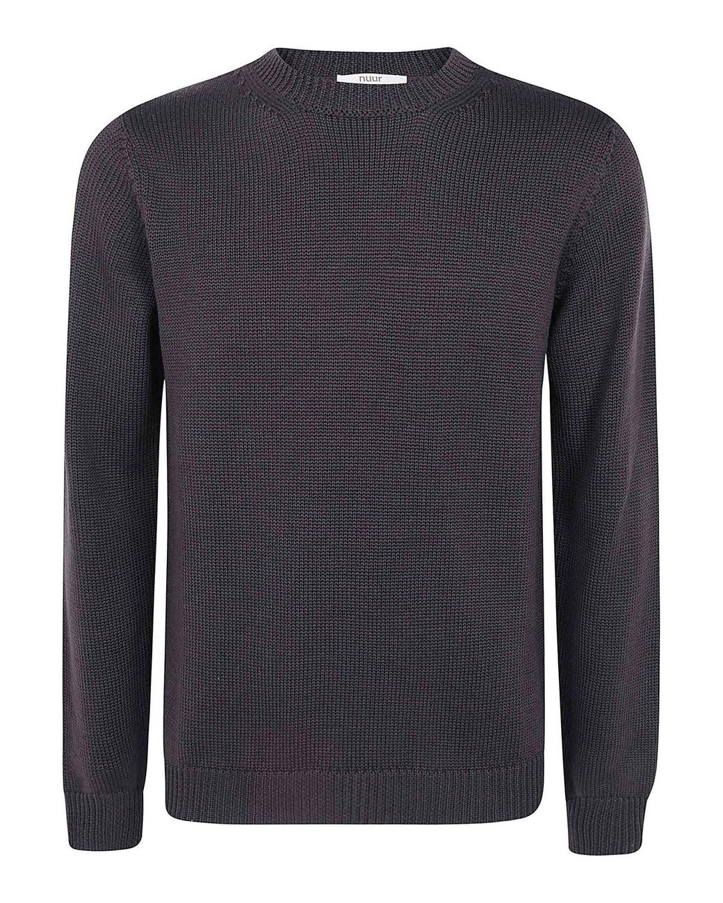 Nuur Blue Long Sleeves Round Neck Sweater for men