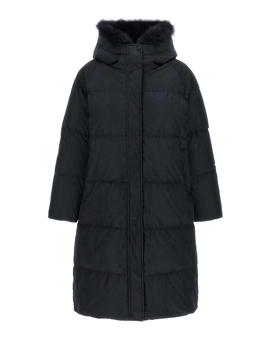 Yves Salomon Blue Fox Fur Trim Puffer Jacket