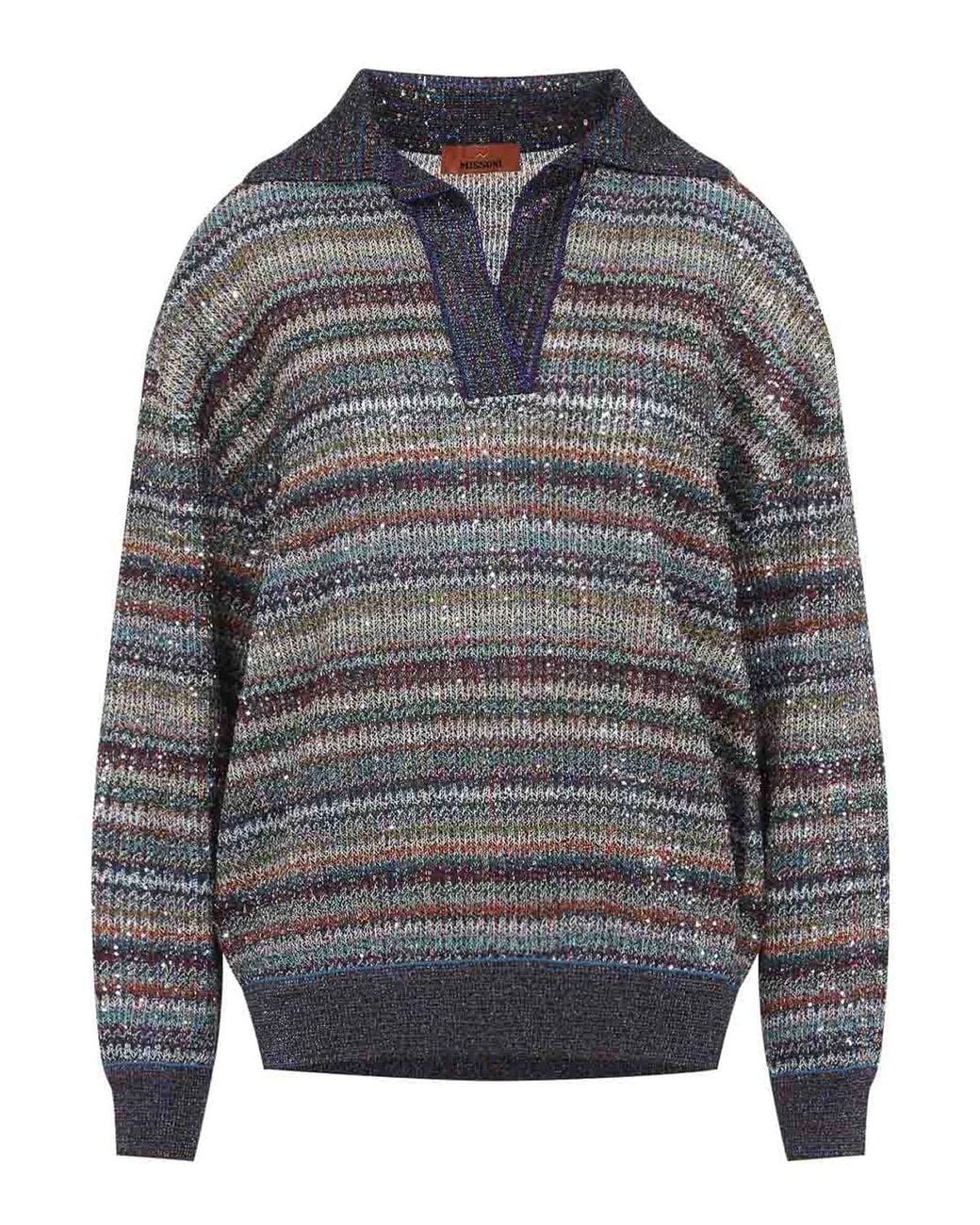 Missoni Gray Caperdoni Knit Polo