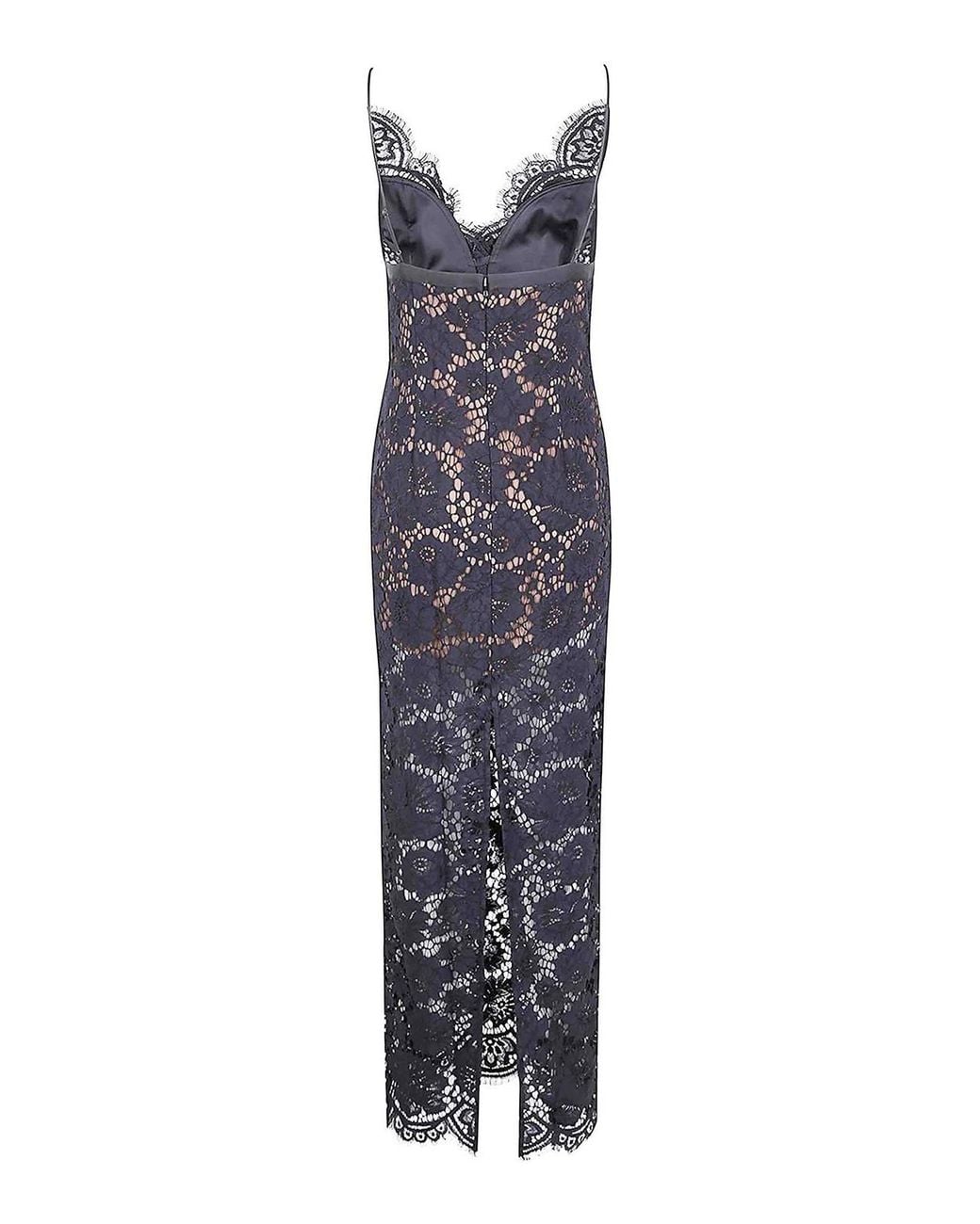 Self-Portrait Purple Floral Lace Maxi Dress
