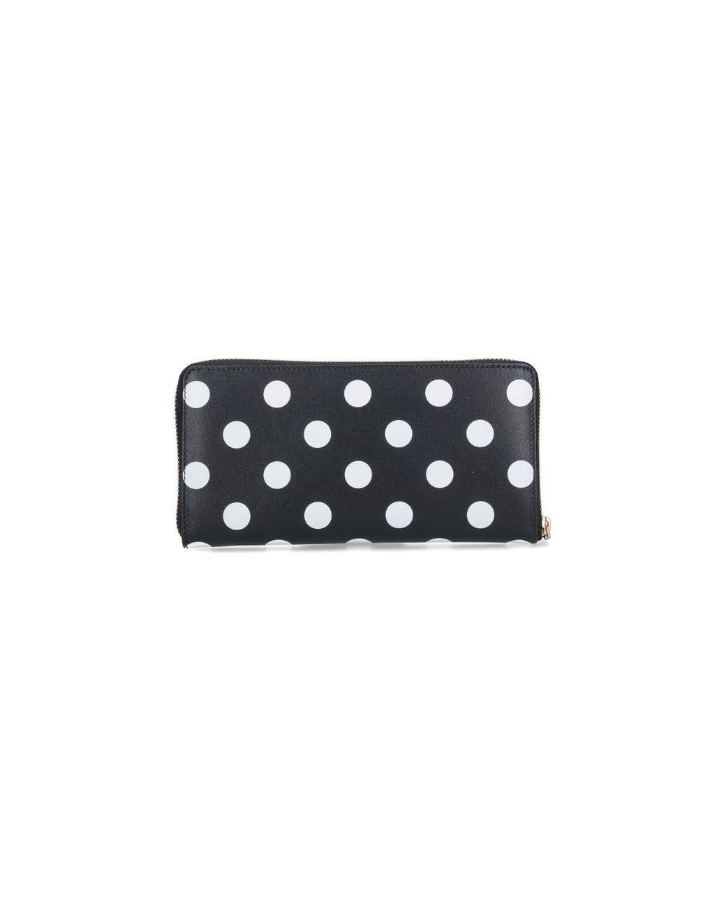Comme des Garçons White Polka Dot Zip Wallet
