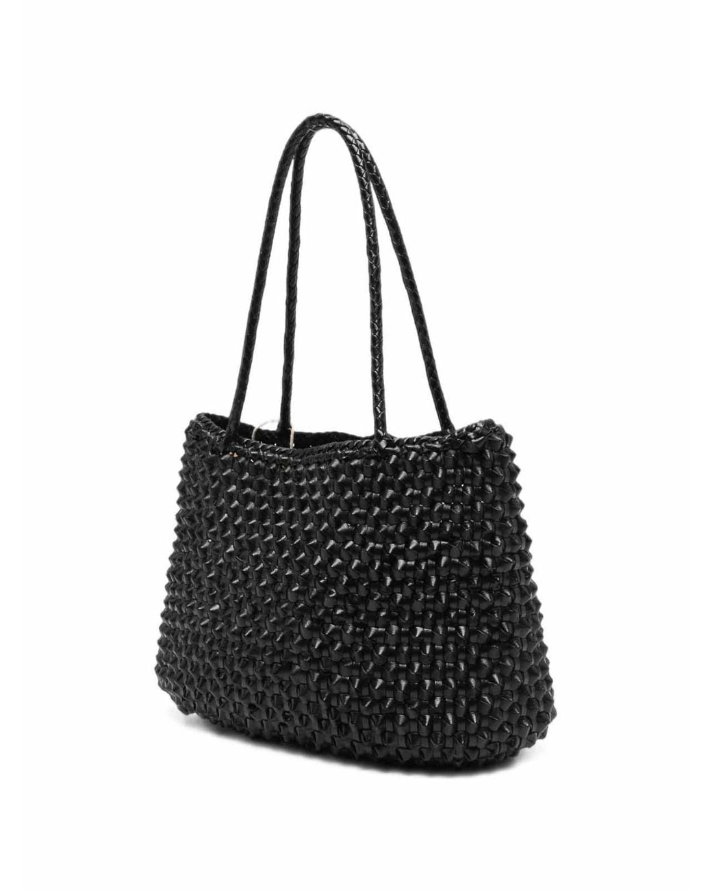 Dragon Diffusion Black Santa Croce Big Woven Leather Bag