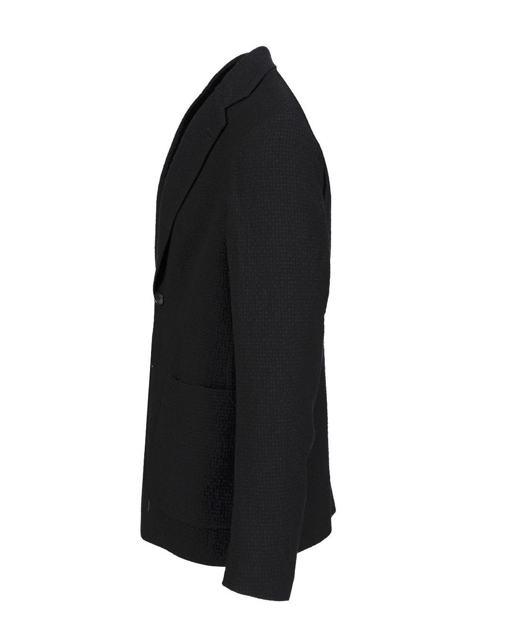 Giorgio Armani Black Single-Breasted Stretch Wool Jacket for men