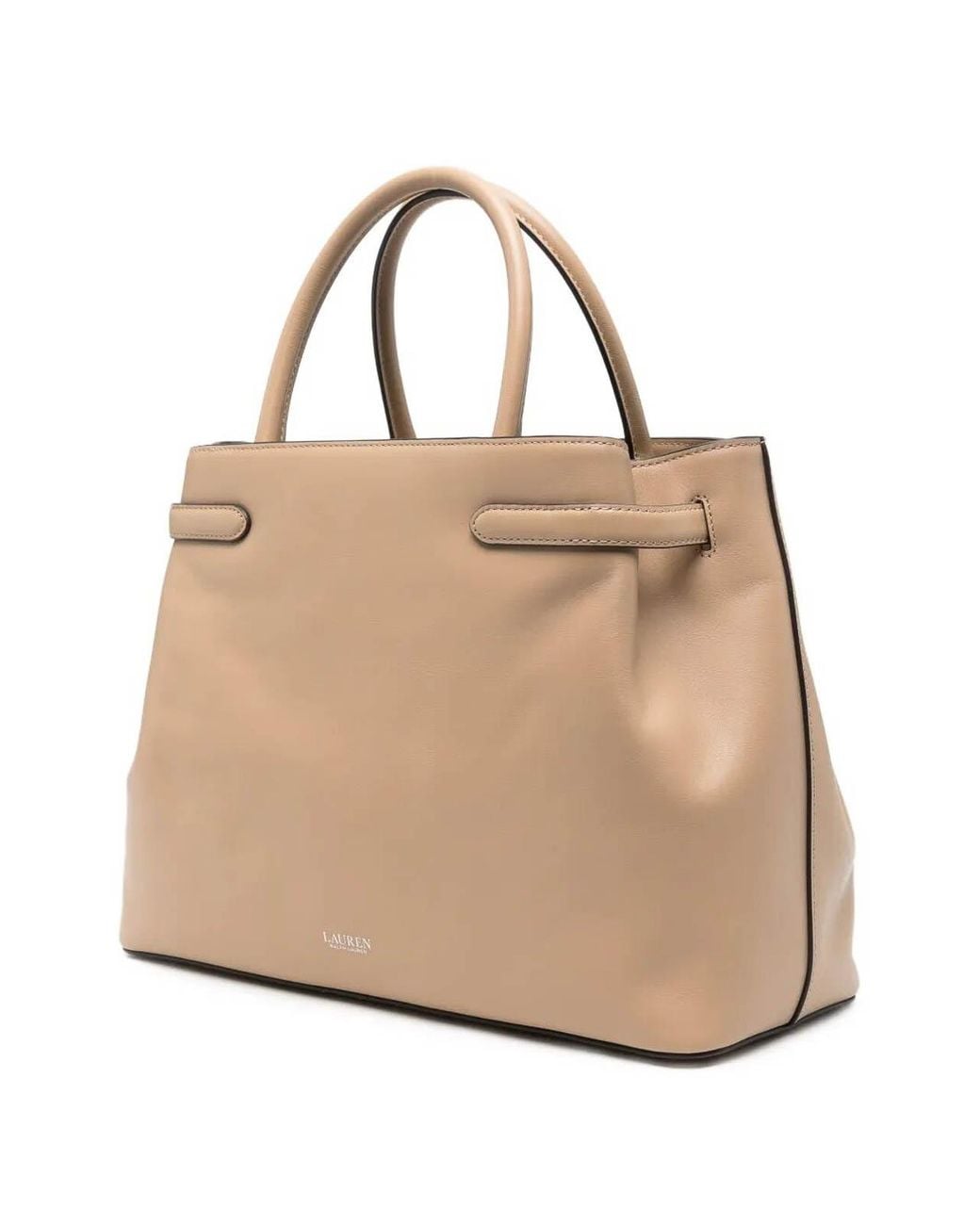 Ralph Lauren Natural Blke Large Satchel Bag