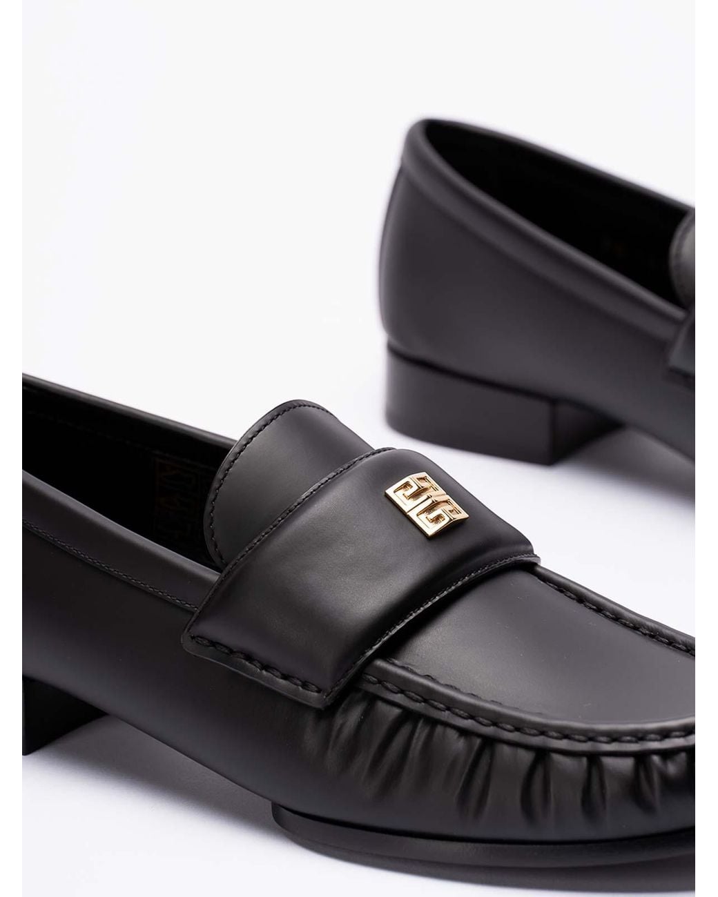 Givenchy Black 4G Leather Loafers