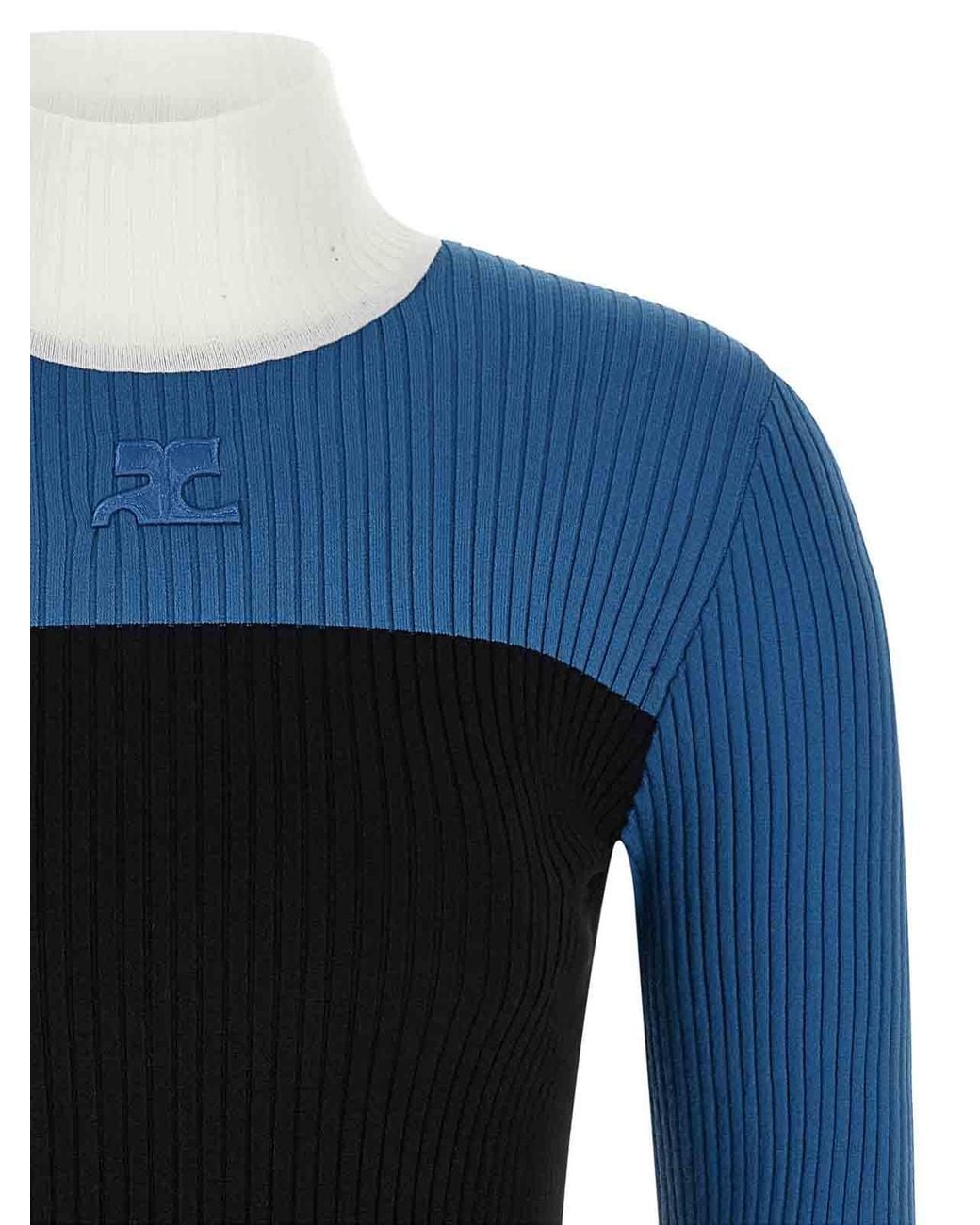 Courreges Blue Tricolor Jersey Jumper